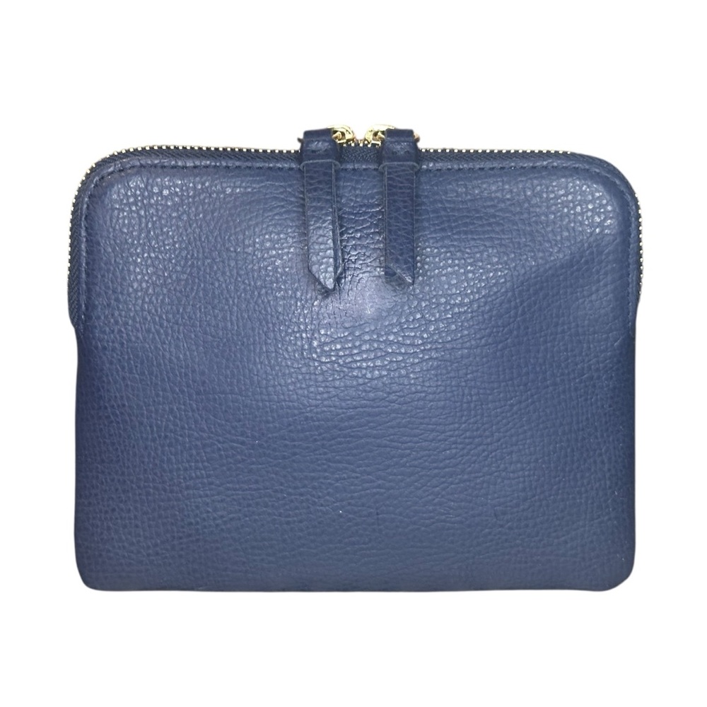 Mark & Graham Italian Leather Double Zip Pouch Cosmetic Bag